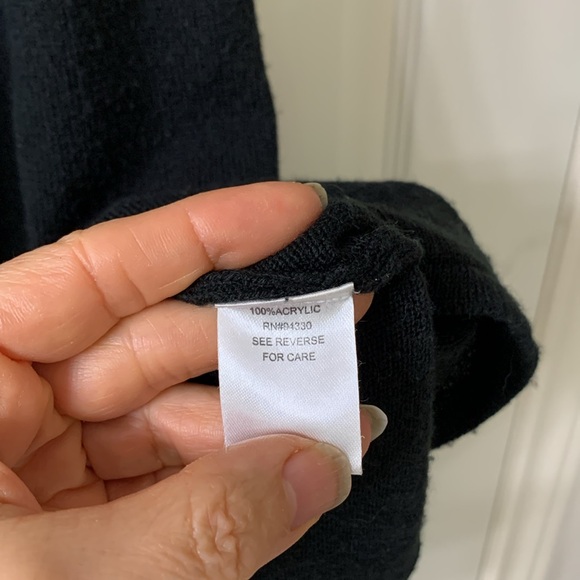 🌷3 for$25🌷take out, US M, Black Cowl Neck 3/4 Sleeve Knit Fit & Flare Dress - Picture 10 of 11